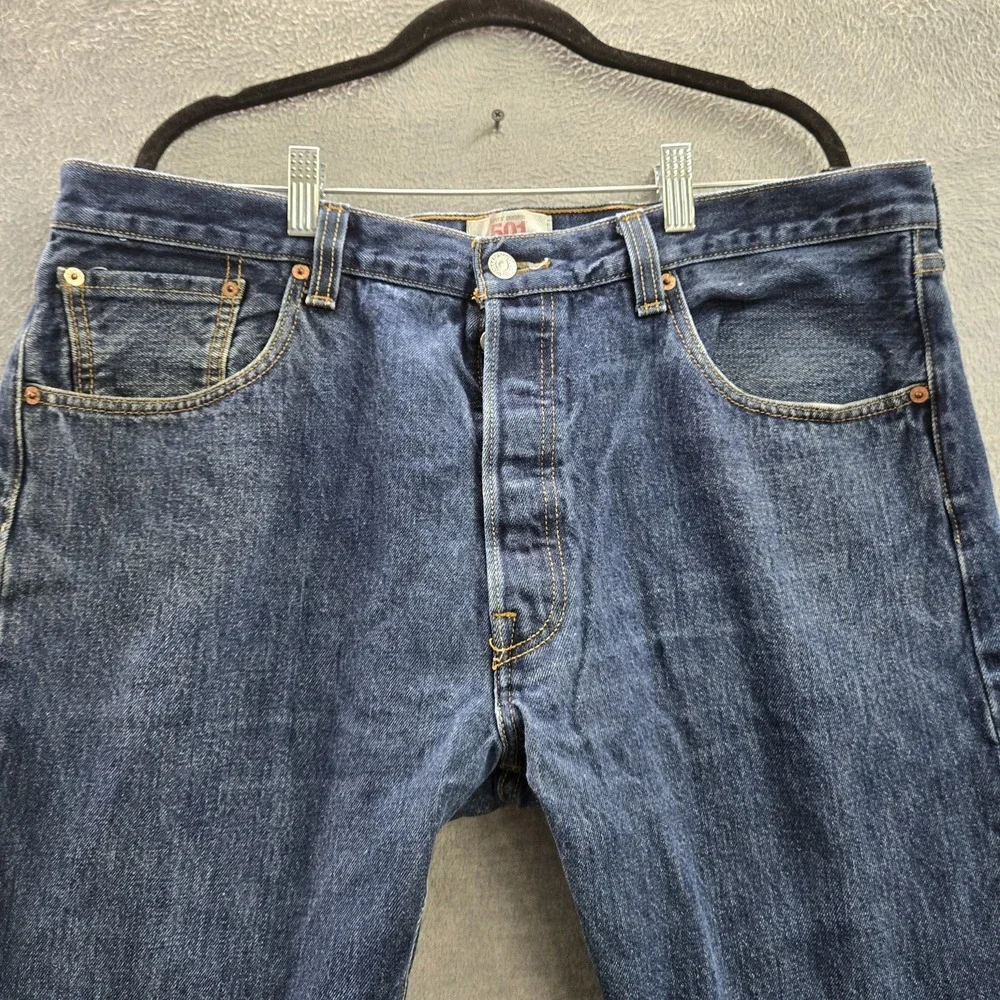 Levi's 501 Men Jeans 38X32 Blue Denim Original Fit Straight Leg Button Fly Y2K‎